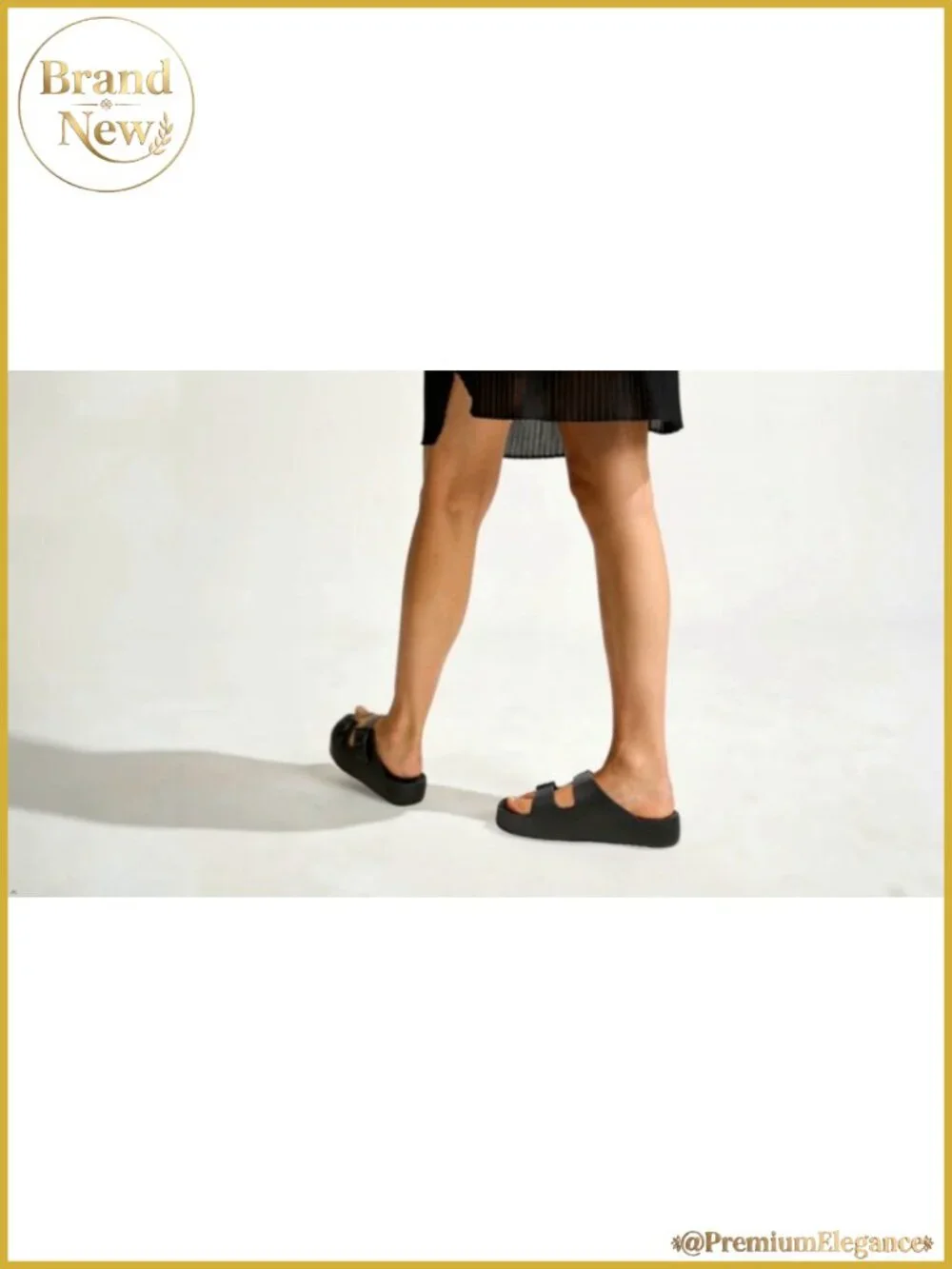 Women's Square Toe Platform Sandals Arch Support Summer Slides